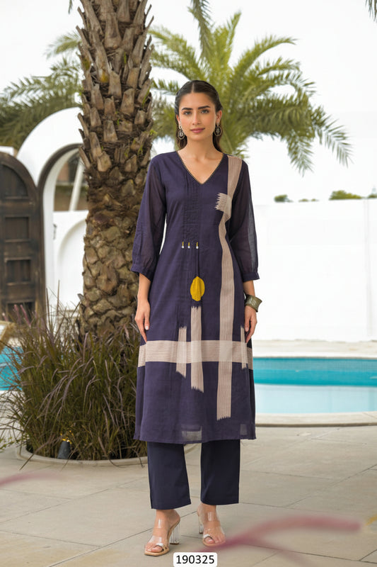 Straight Kurta sets-Mul Cotton