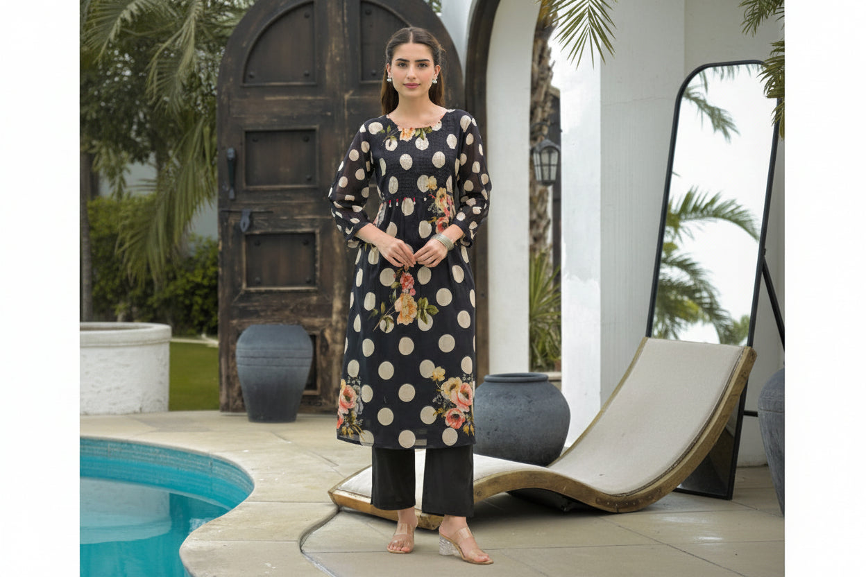 Straight Kurta sets-Mul Cotton