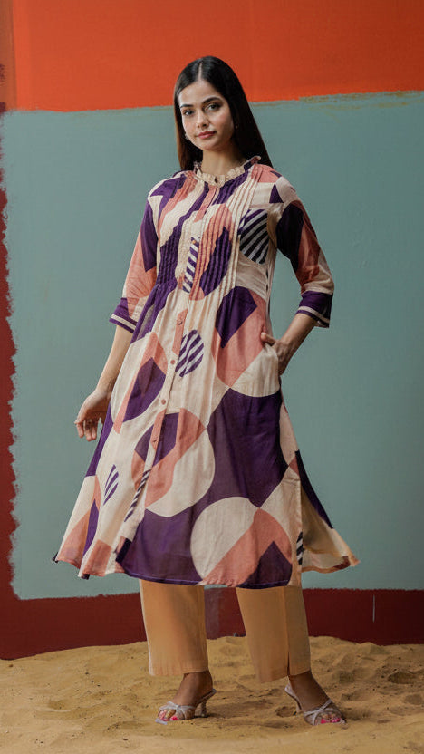 Straight Kurta sets-Mul Cotton