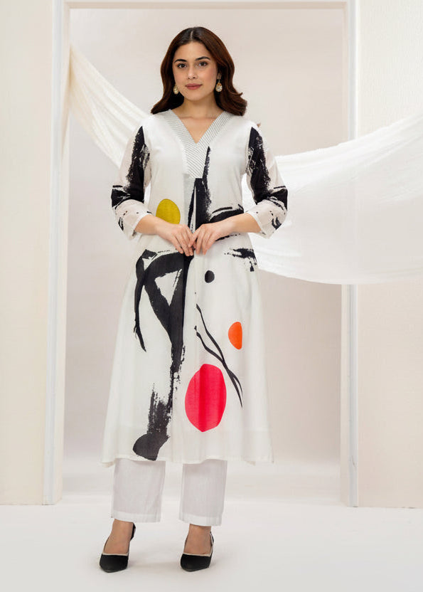 Straight Kurta sets-Mul Cotton