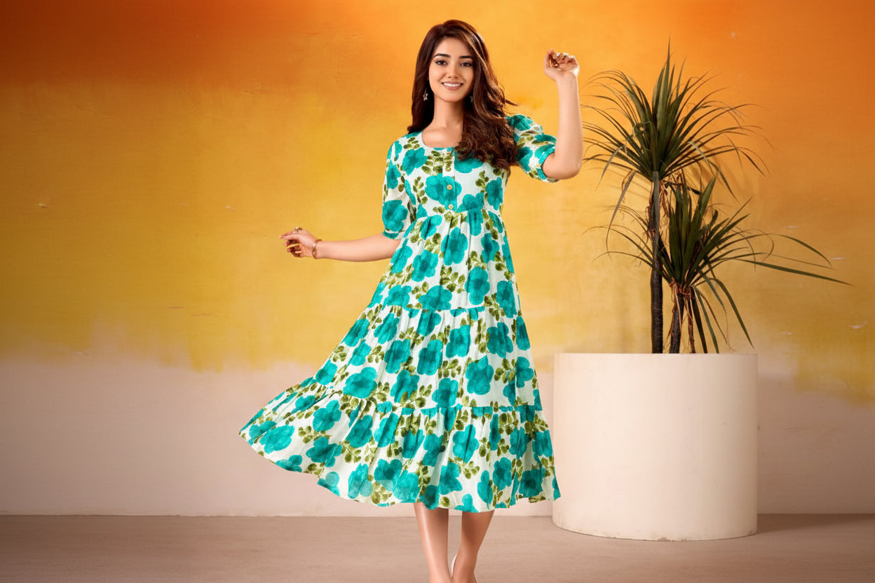 Cotton with this floral maxi collection