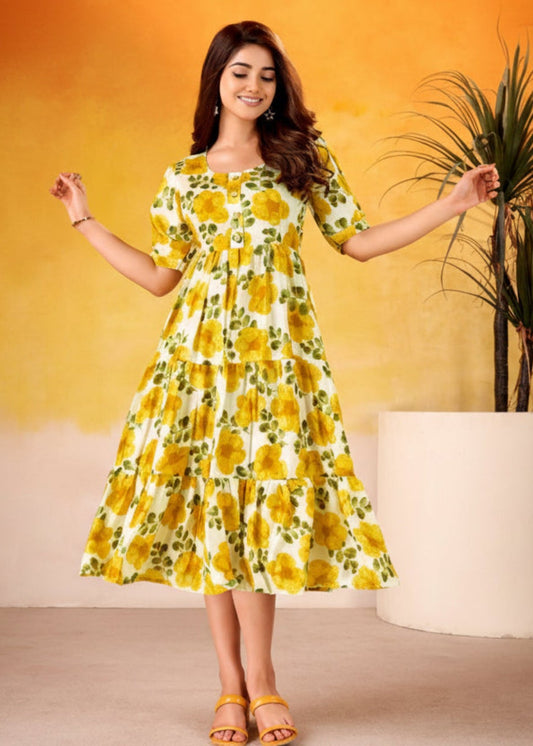 Cotton with this floral maxi collection