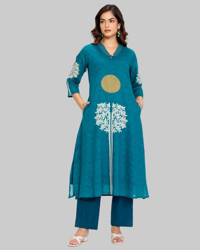 2 piece Straight Kurta sets Mul Cotton