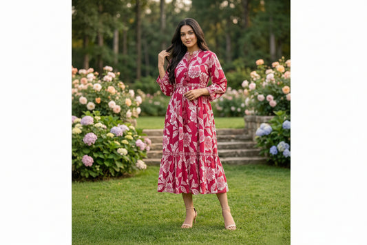 Cotton with this floral maxi collection
