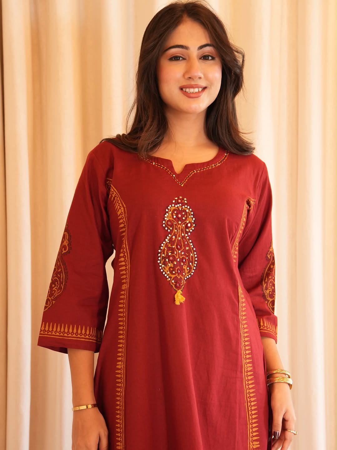 Heavy cotton kurti with simple work