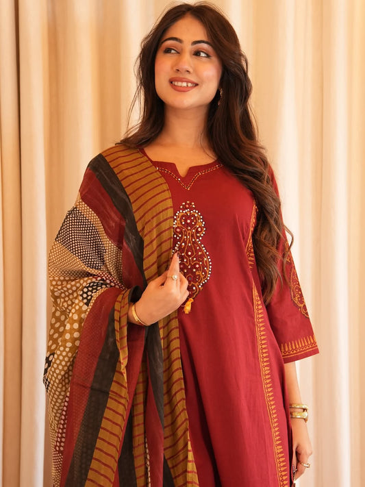 Heavy cotton kurti with simple work