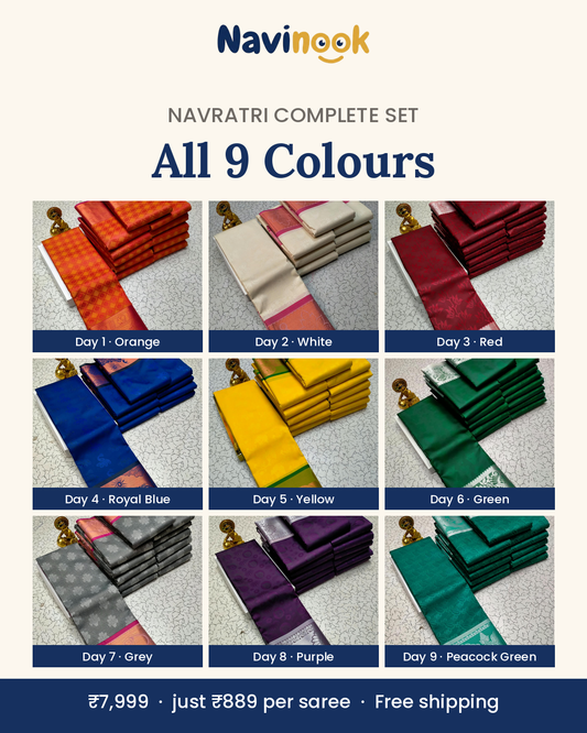 Navratri Complete Set · All 9 Colours Karizma Embossed Silk Sarees