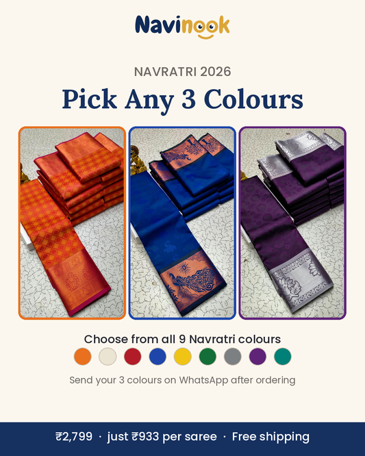 Navratri Pick Any 3 · Karizma Embossed Silk Sarees