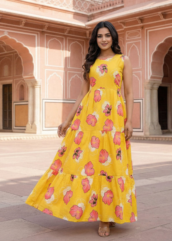 Cotton with this floral maxi collection