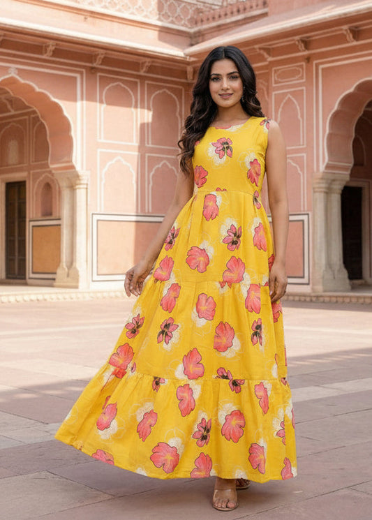 Cotton with this floral maxi collection