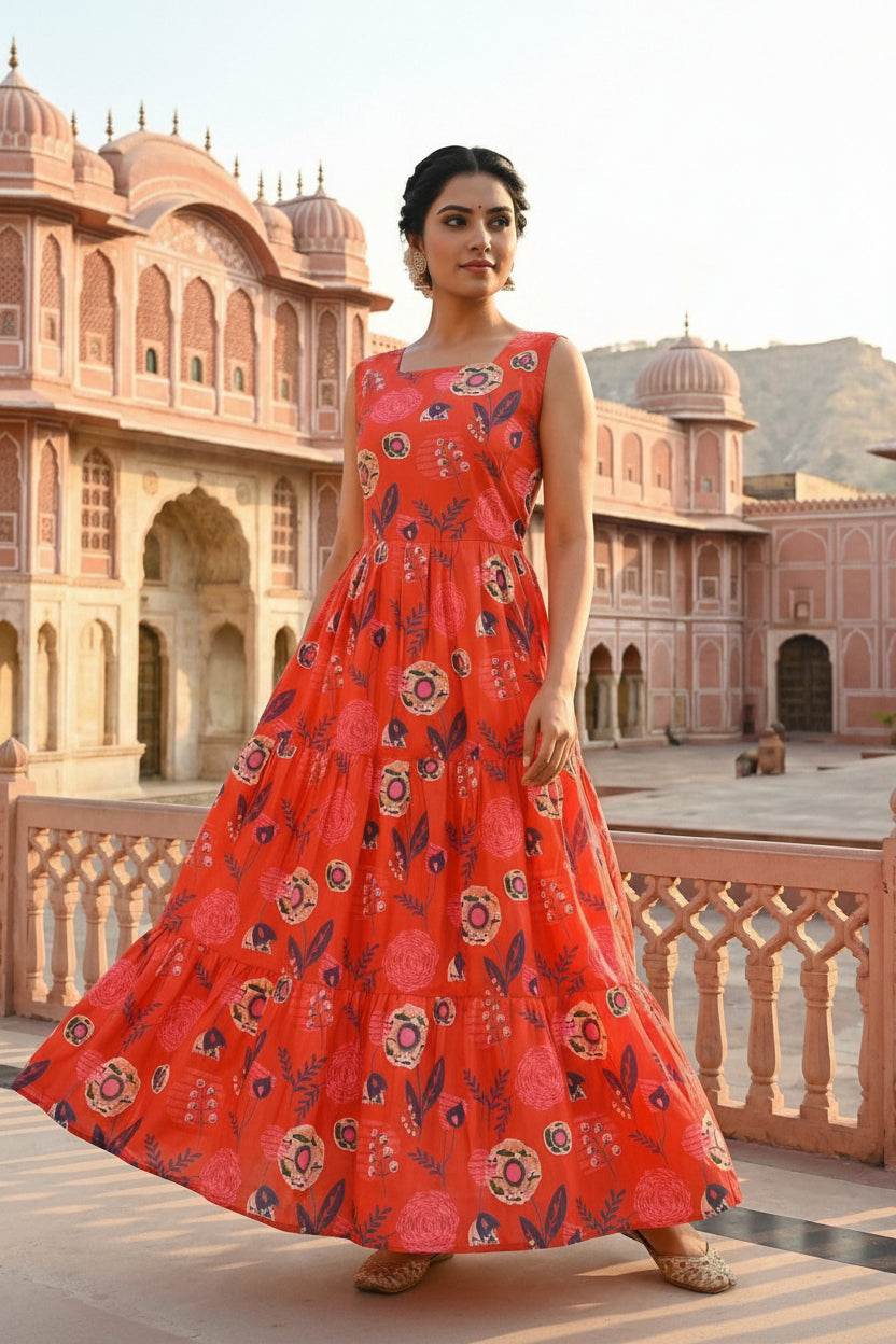 Cotton with this floral maxi collection