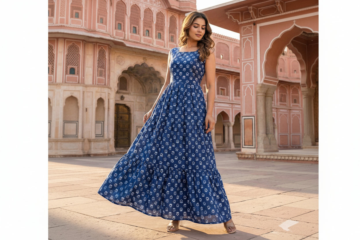 Cotton with this floral maxi collection