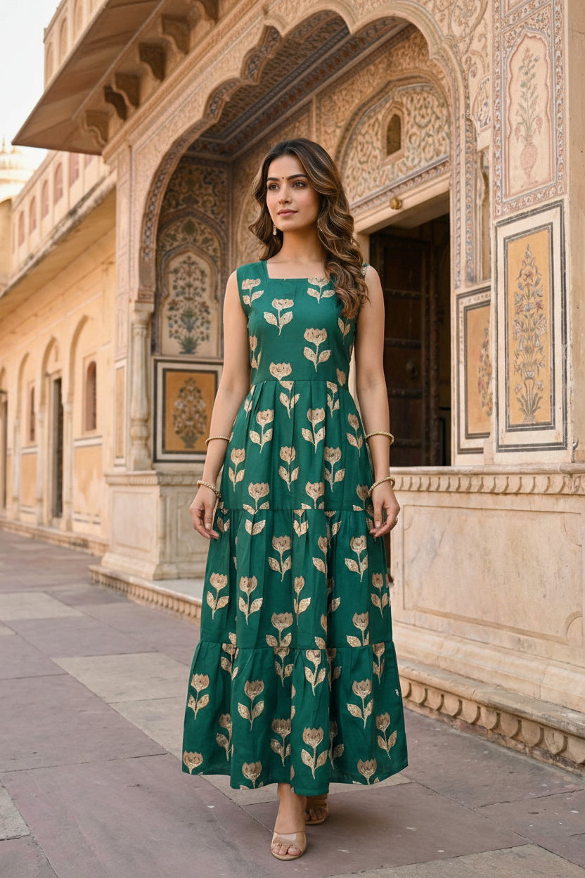 Cotton with this floral maxi collection