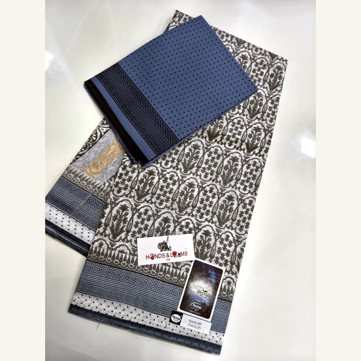 cotton sarees daily wear - Grey & Black Print