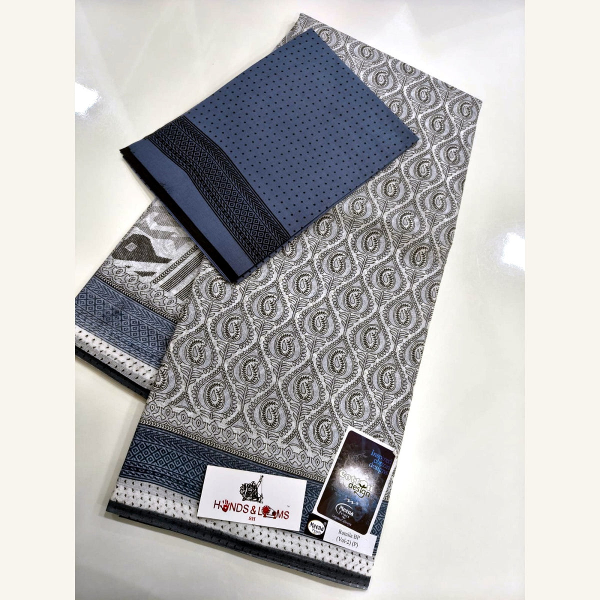 cotton sarees daily wear - Grey & Black Print