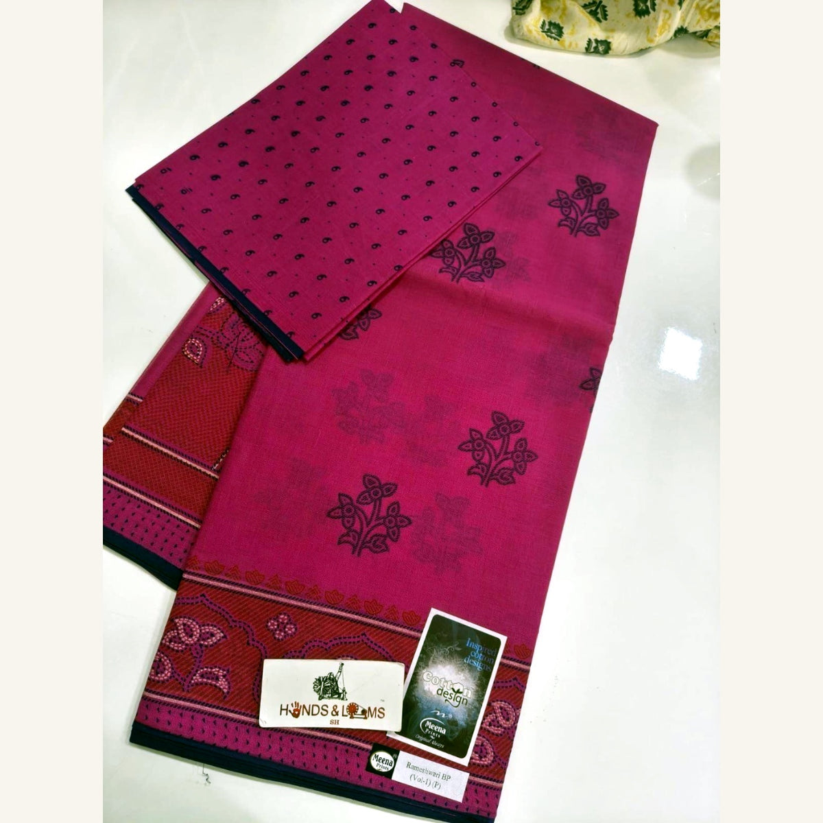 cotton sarees daily wear - Magenta Pink Butta