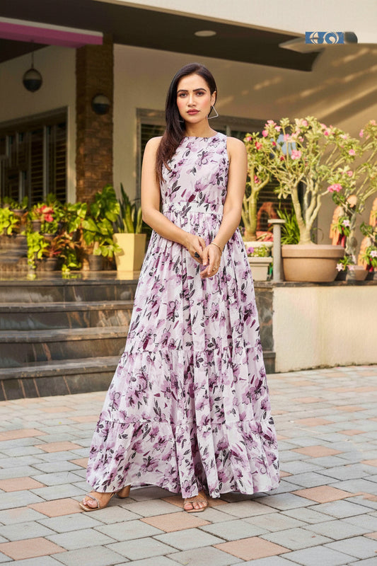 Georgette tiered maxi dress