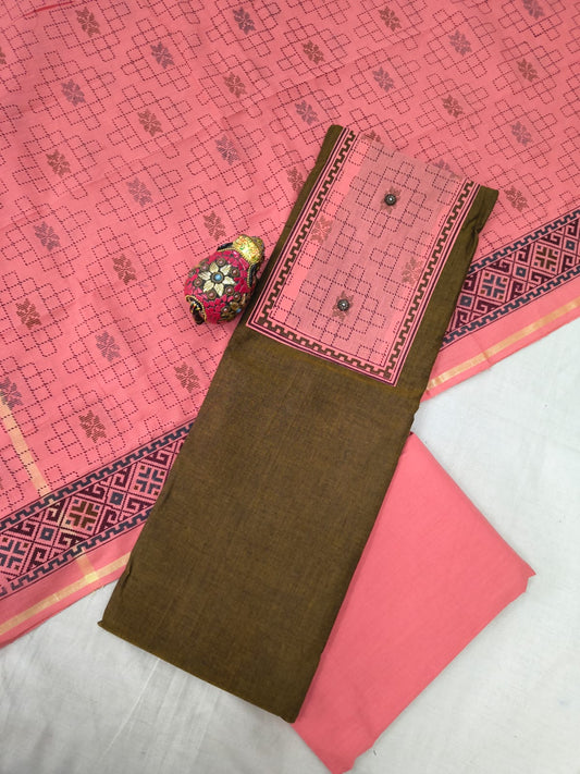 Mangalagiri cotton dress materials with print collection
