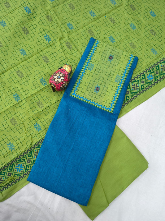 Mangalagiri cotton dress materials with print collection