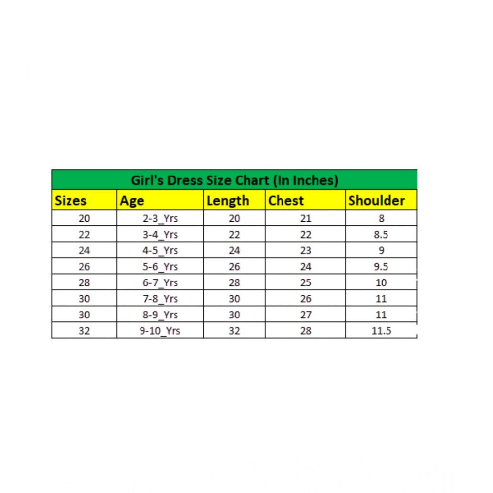 Generic Girl's Lycra Printed Sleeve Less Round Neck Dress (Multicolor)